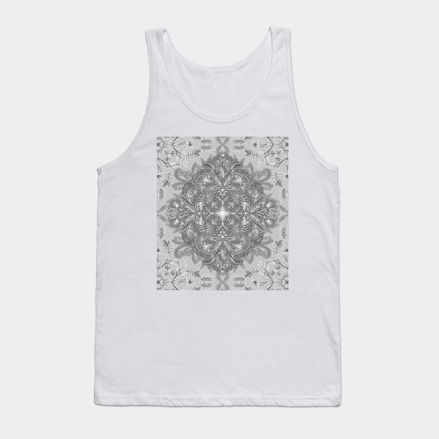 Vintage Winter Monochrome Doodle Tank Top by micklyn